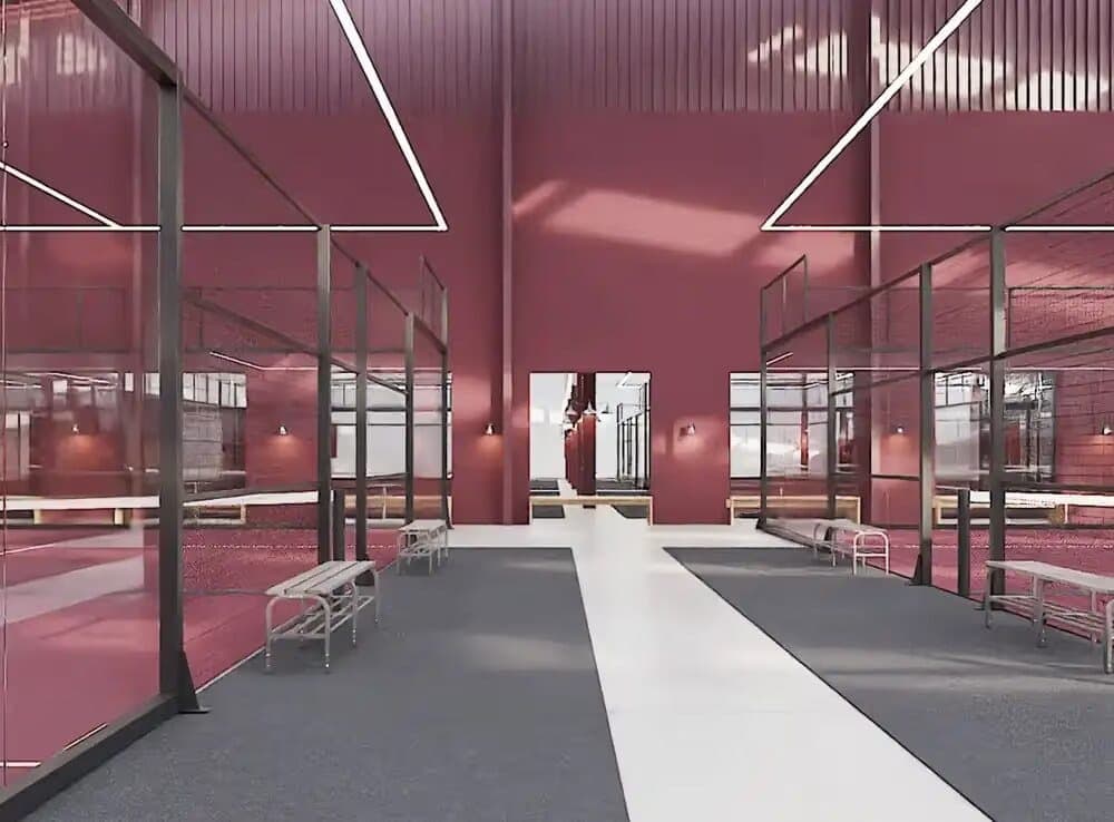 The padel courts and social spaces at Racketeer Club in London.